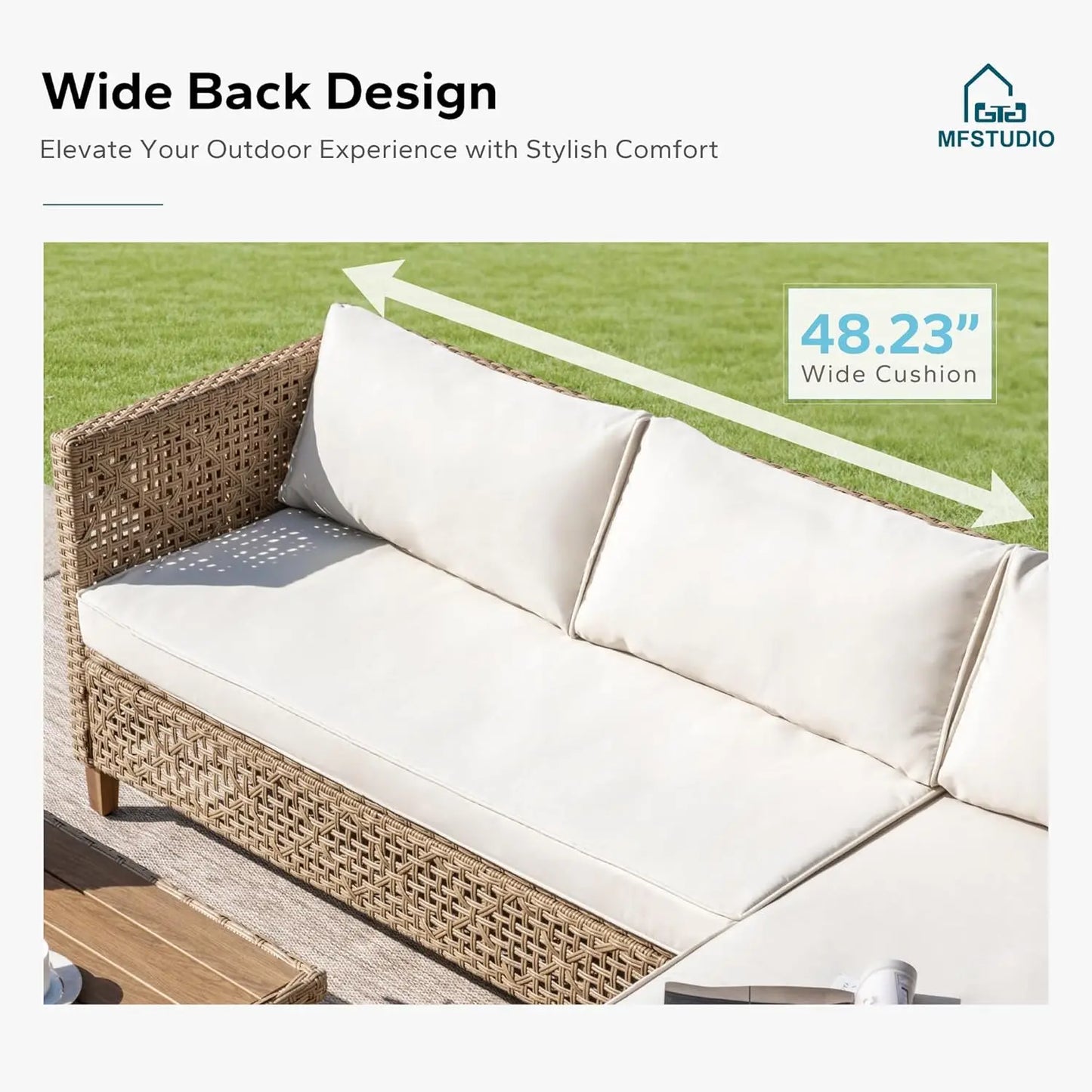 Wicker Sectional Sofa 3 Piece Patio Set