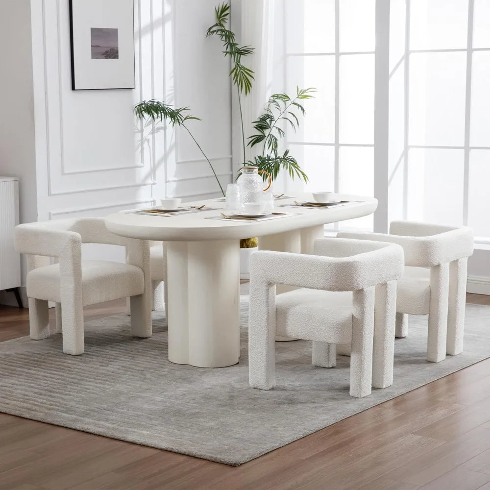 Modern Boucle Dining Chair Set Of 4