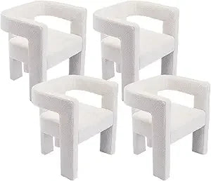Modern Boucle Dining Chair Set Of 4