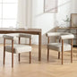 White Boucle Dining Chairs Set Of 2