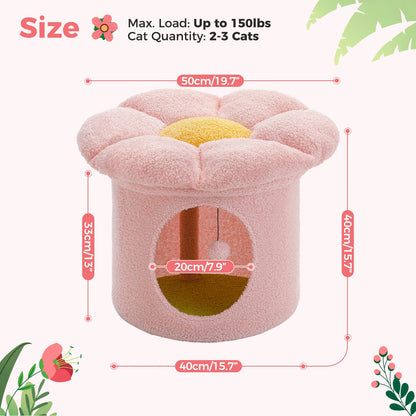 Large Cat House With Removable Flower