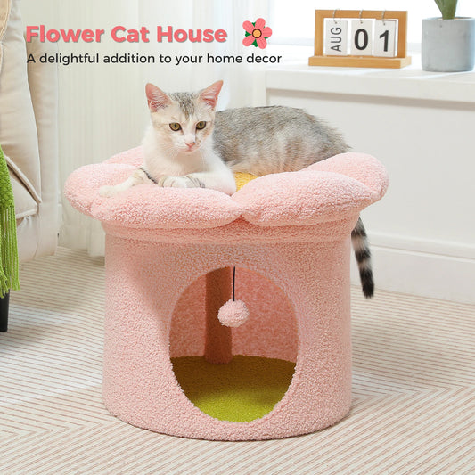 Large Cat House With Removable Flower