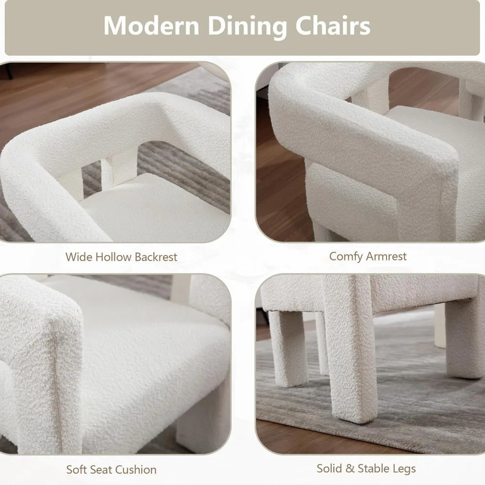 Modern Boucle Dining Chair Set Of 4