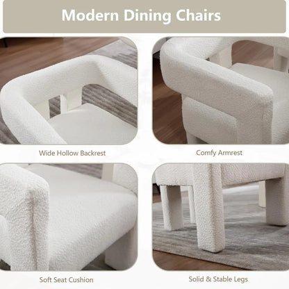 Modern Boucle Dining Chair Set Of 4