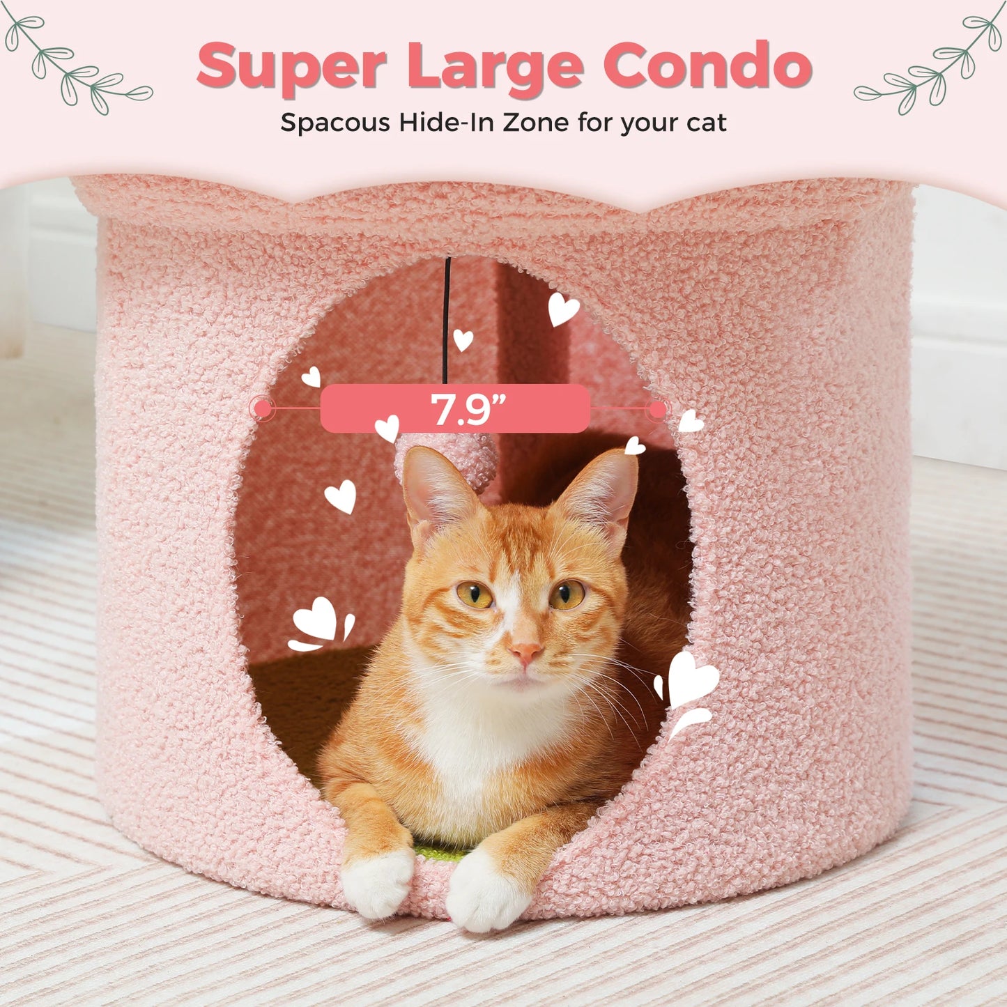 Large Cat House With Removable Flower