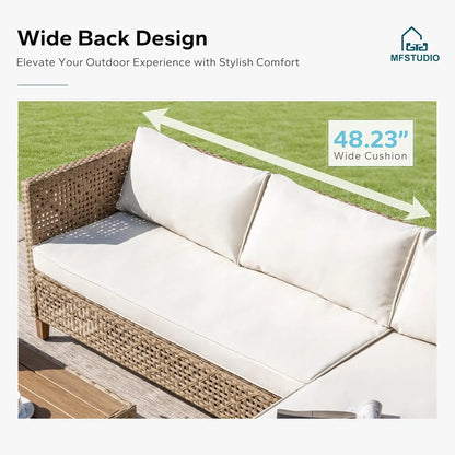 Wicker Sectional Sofa 3 Piece Patio Set