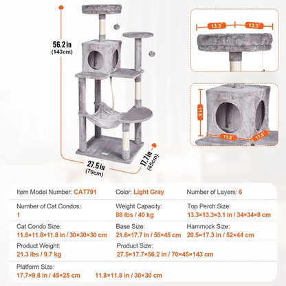 56.2" Cat Tower