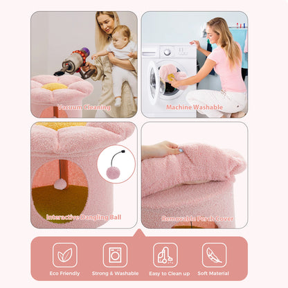 Large Cat House With Removable Flower