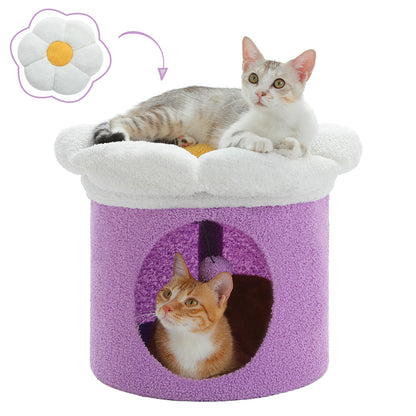 Large Cat House With Removable Flower
